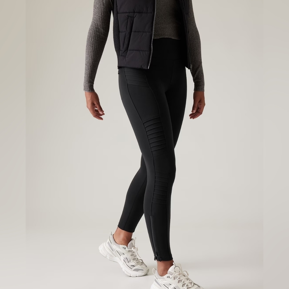ATHLETA DELANCEY MOTO TIGHT 2X | Black